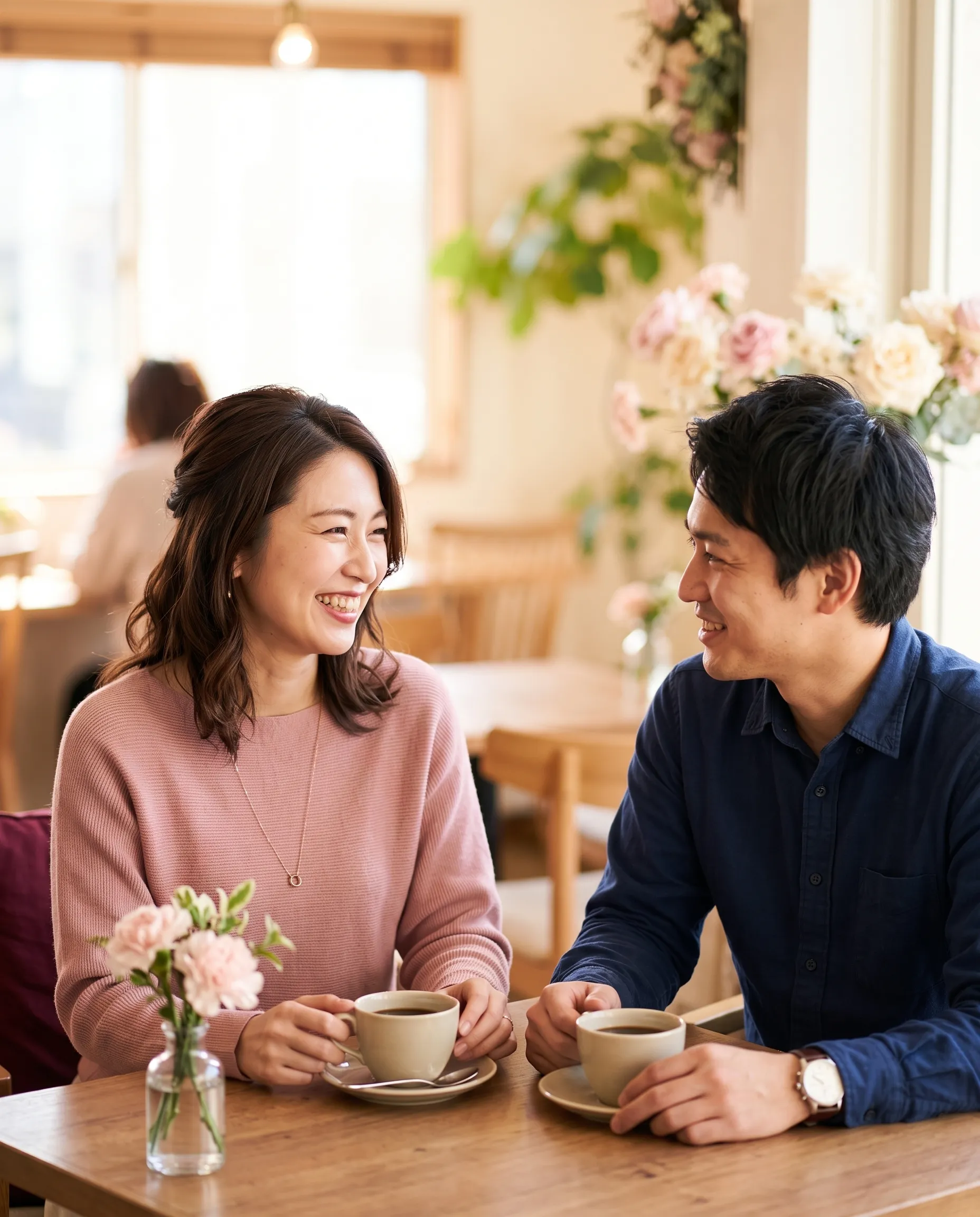 片思いをイメージする男女